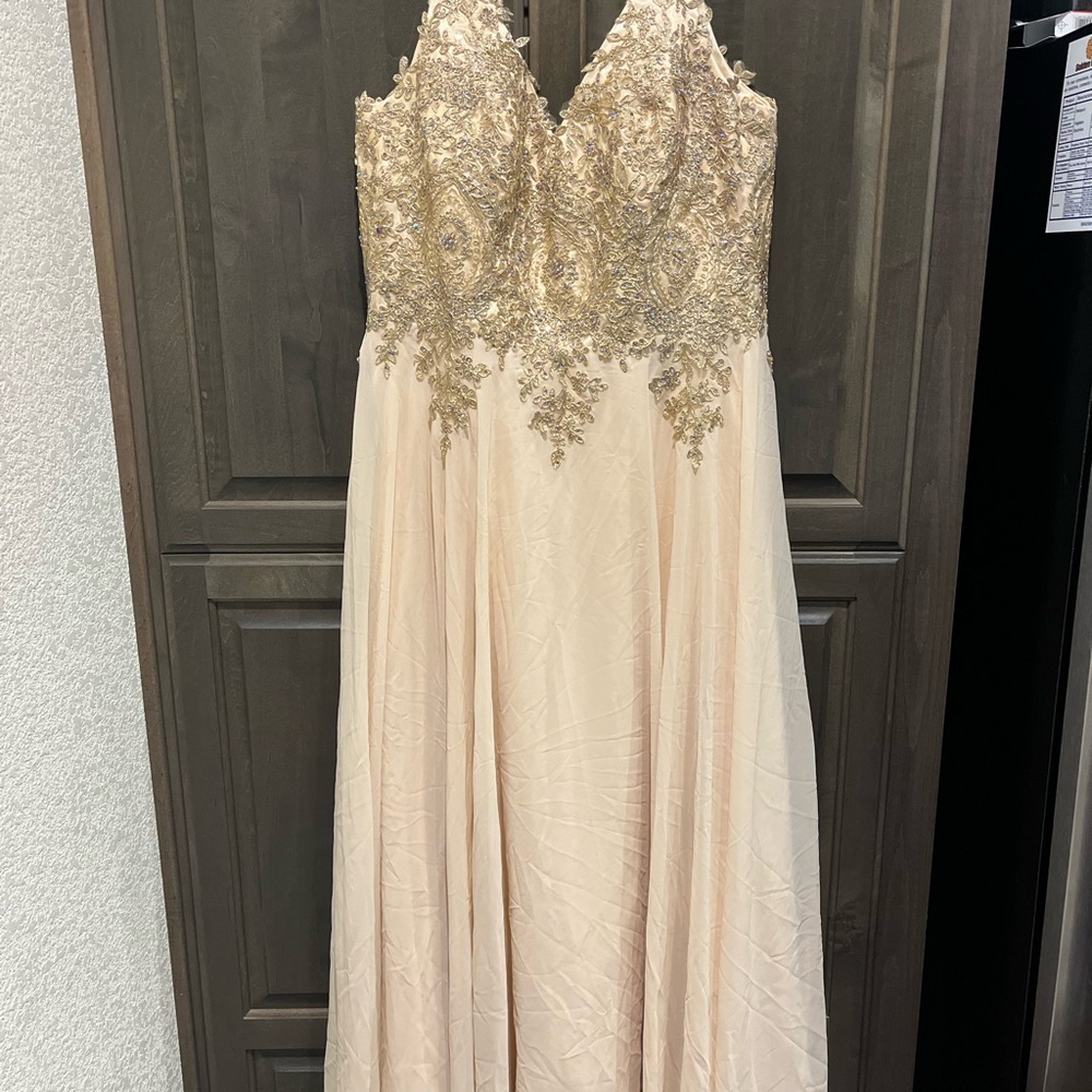 Elegant Gold and Cream Gown